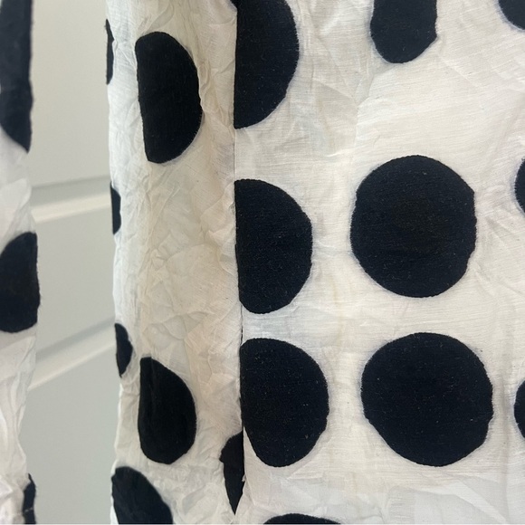YUSHI Women’s Crinkle Print JACKET Black White Polka Dot ART TO WEAR Sz M - Picture 8 of 15